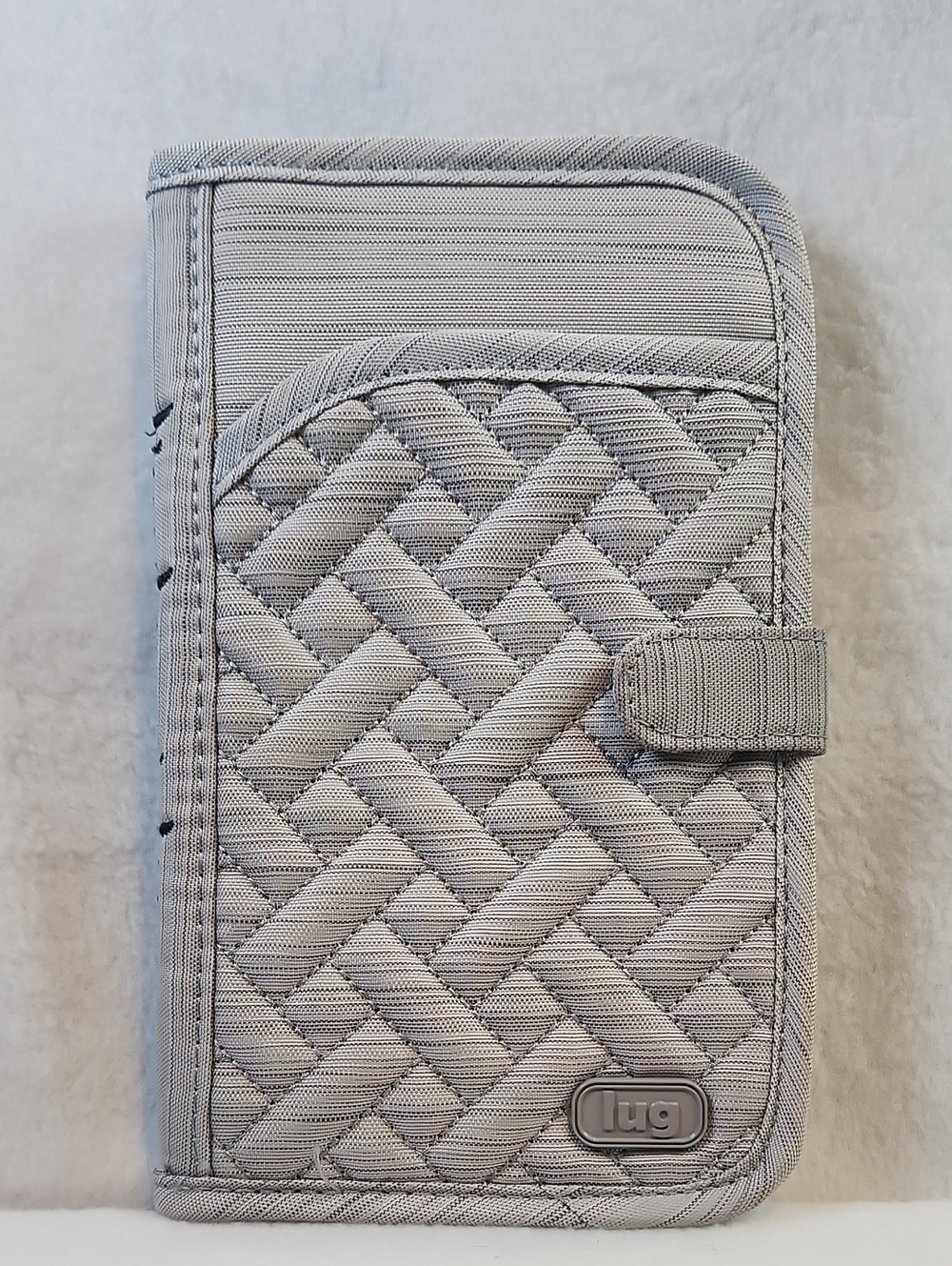 lug Tandum Quilted Light Gray Crossweave Phone Wallet Case